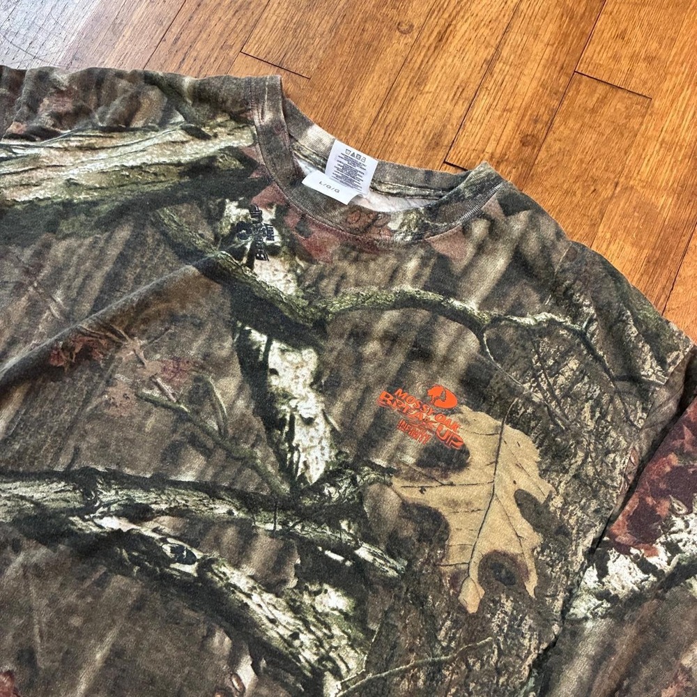 Mossy Oak Break-Up Infinity Camo Hunting T Shirt Mens Large Long Sleeve Green - Picture 3 of 7